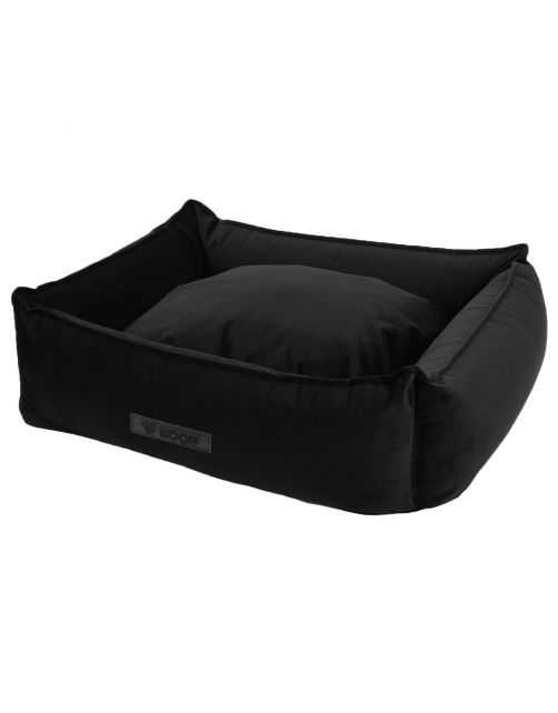 Wooff Mand Cocoon Velours Zwart - Hondenmand