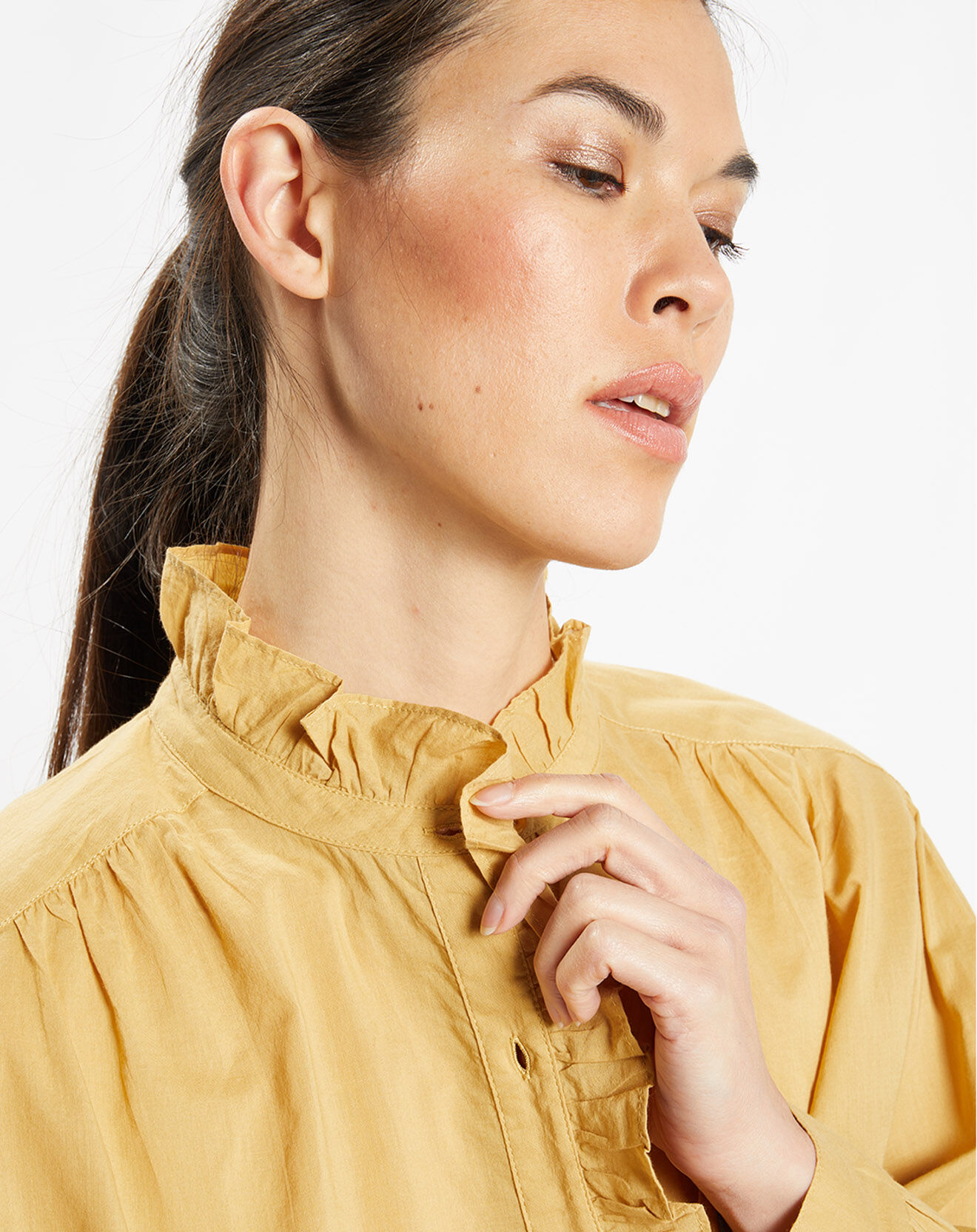 Galeries Lafayette Chemise en Coton Bio Paloma kaki clair