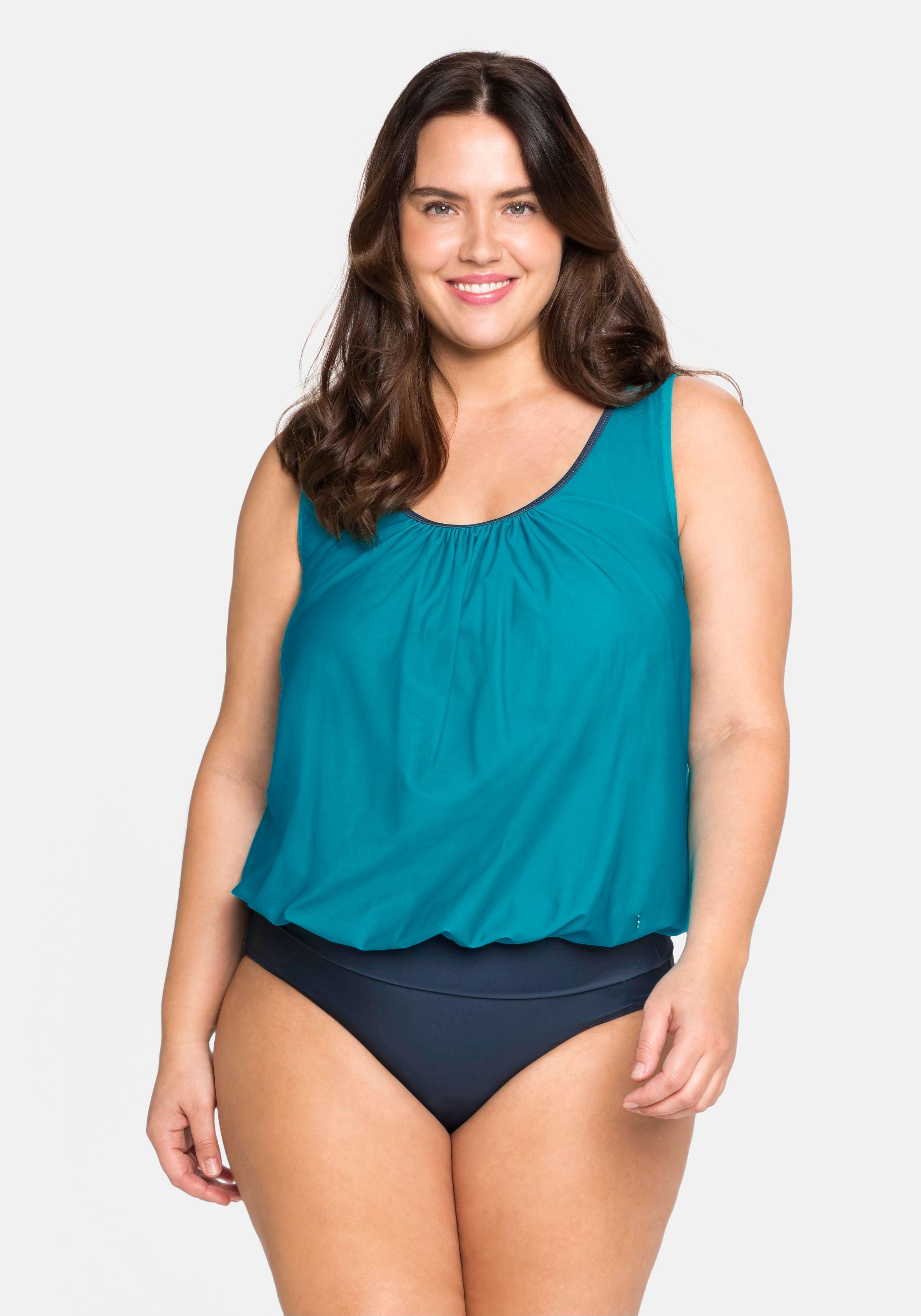 Tankini-Oberteil in Oversized-Form, elastischer Bund