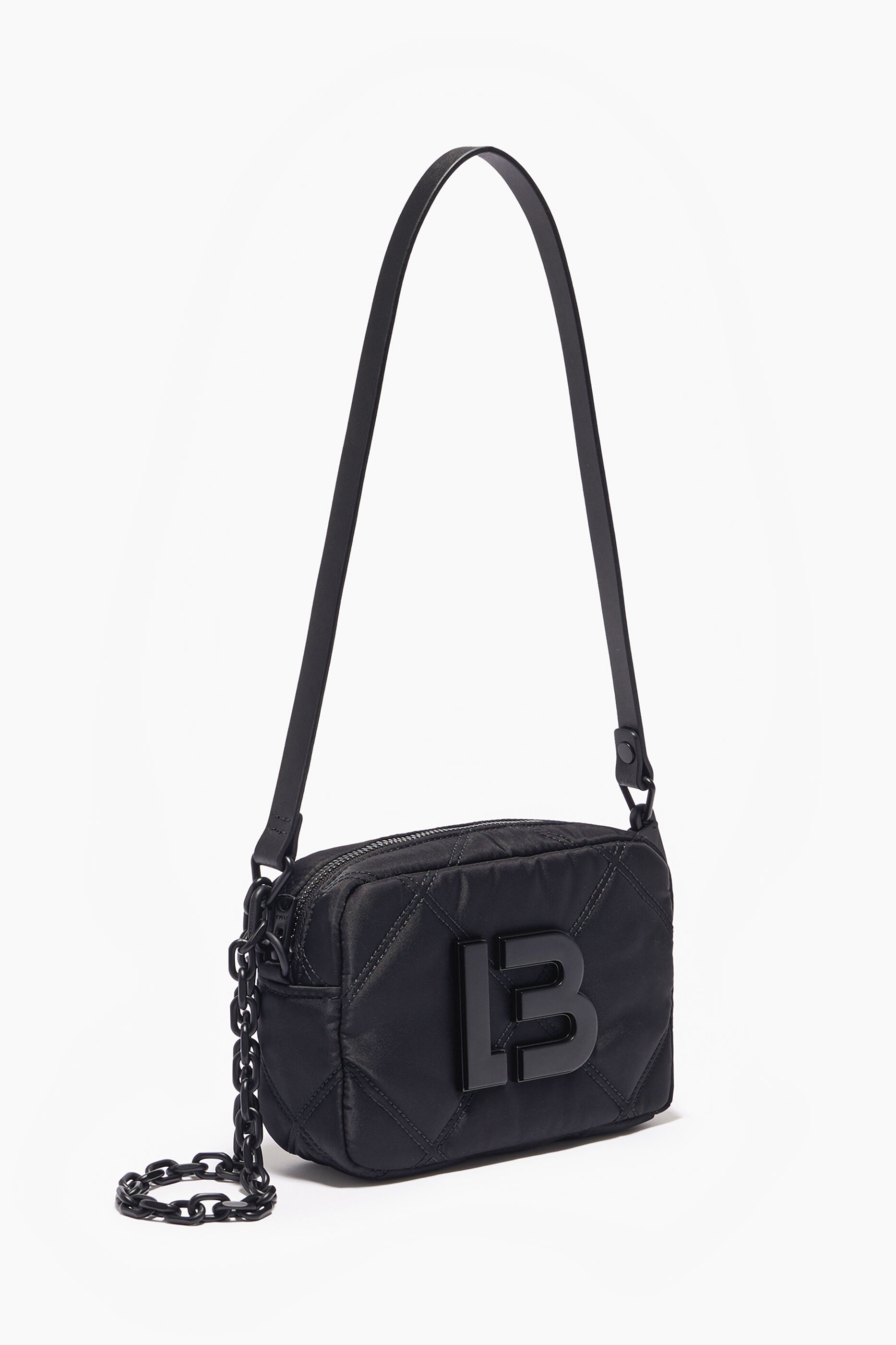 Bolsa de ombro acolchoada tamanho XS em nylon preto