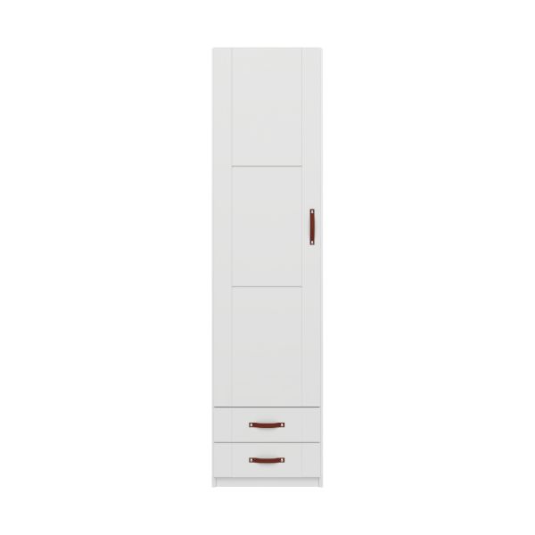 LIFETIME Kidsrooms Kledingkast 1-Deurs - 2-Lades - Wit Gelakt