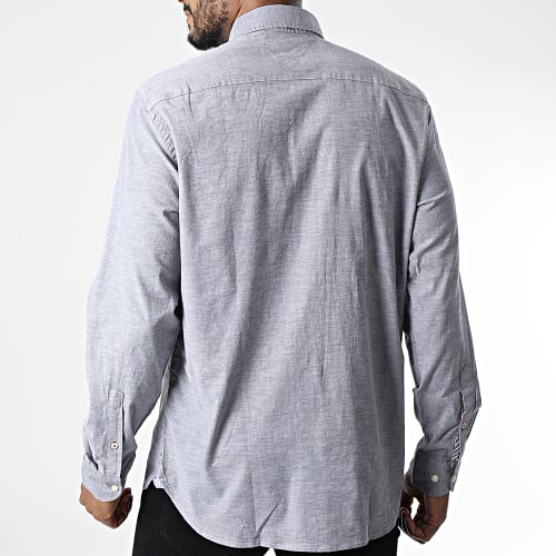 Chemise Manches Longues Core 1985 Flex Oxford 5037 Bleu Marine Chiné