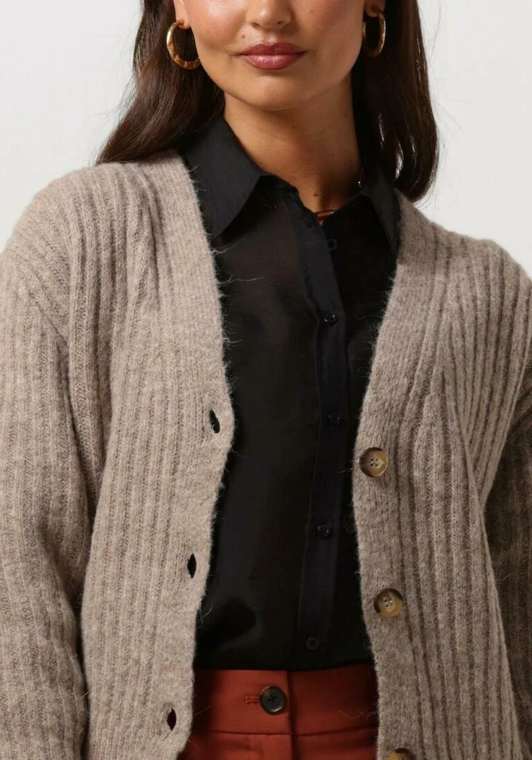 MODSTR\u00D6M camel modstr&ouml;m vest goldie cardigan