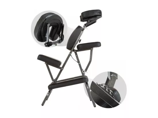 Chaise de massage rembourrage noire 80 x 50 x 105 cm 08_0000477