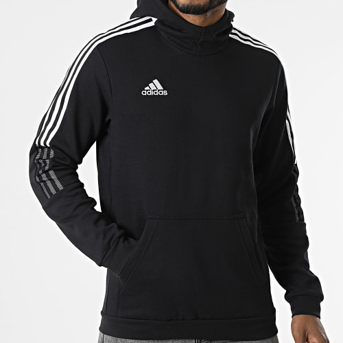 Sweat Capuche A Bandes Tiro21 Gm7341 Noir