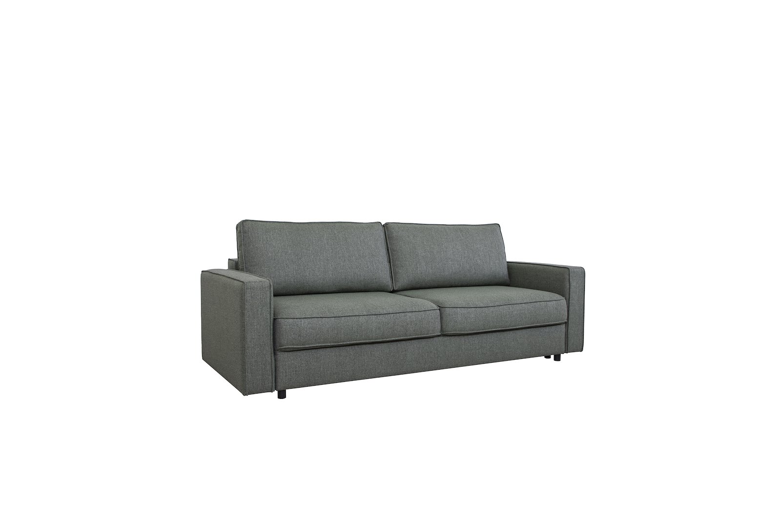Alex sovesofa Tekstil Niva Green med ben i sort plast. Liggemål 150x200 cm