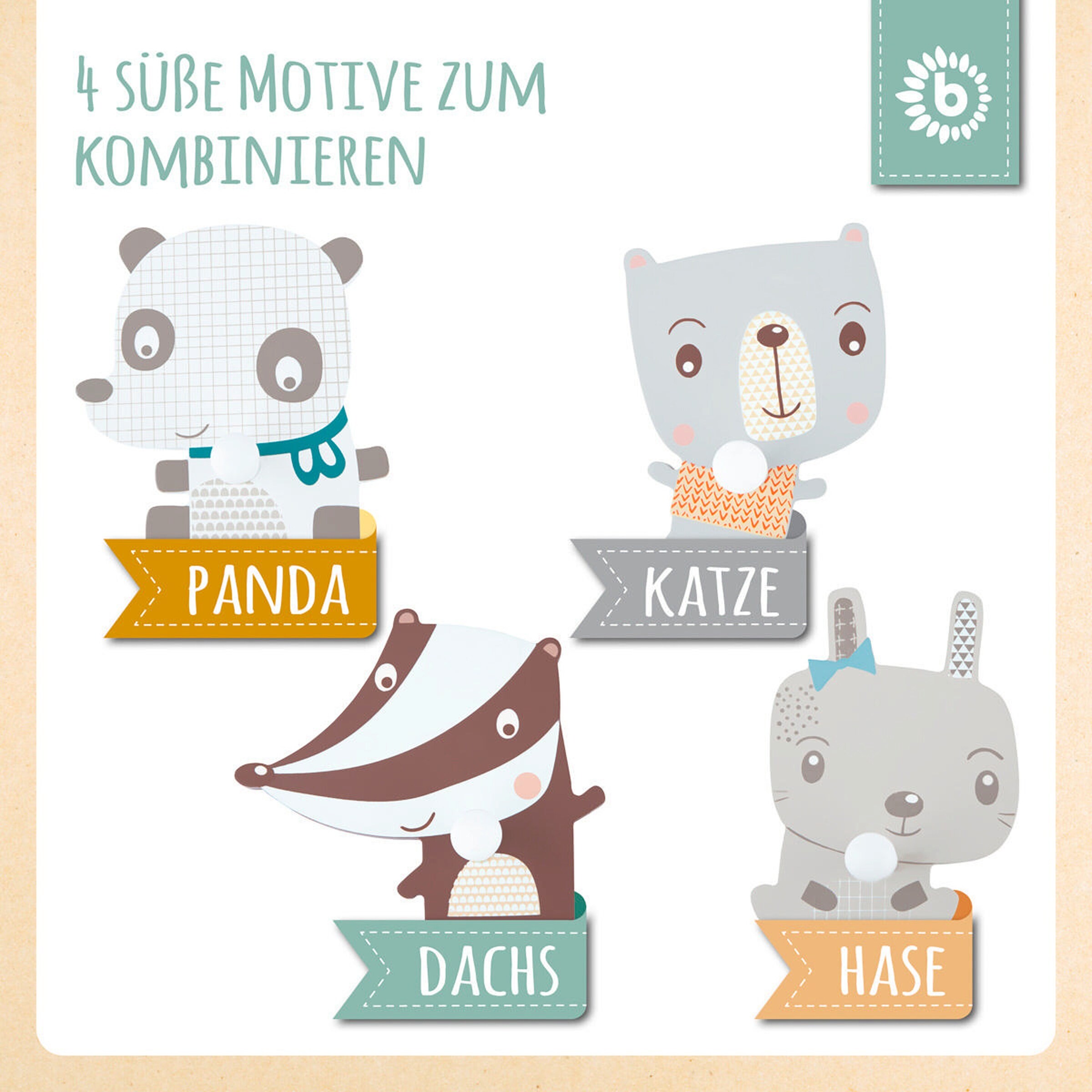 Bieco Kindergarderobe Dachs Grau