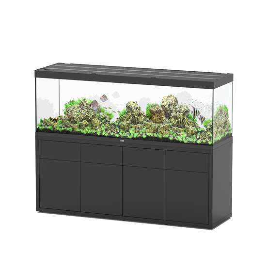 Aquarium et Meuble 4 portes Sublime Led 2.0 Noir L.200x P.60x H.70 cm