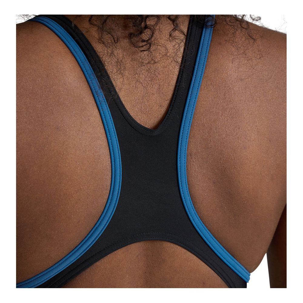 Arena WAVES PROFILE SWIM PRO - Maillot de bain 1 pièce Femme black/asphalt/grey blue/wh