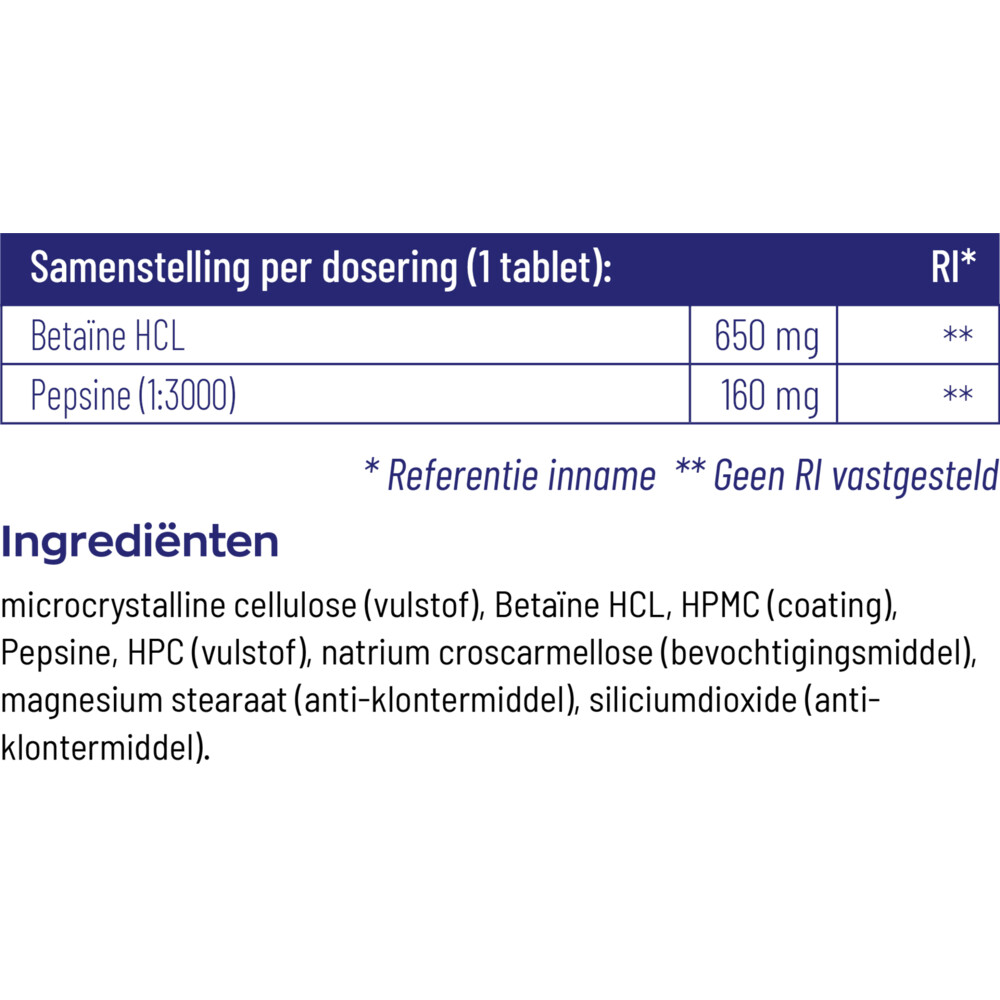 2x Vitakruid Betaine Hcl 650 mg 120 tabletten