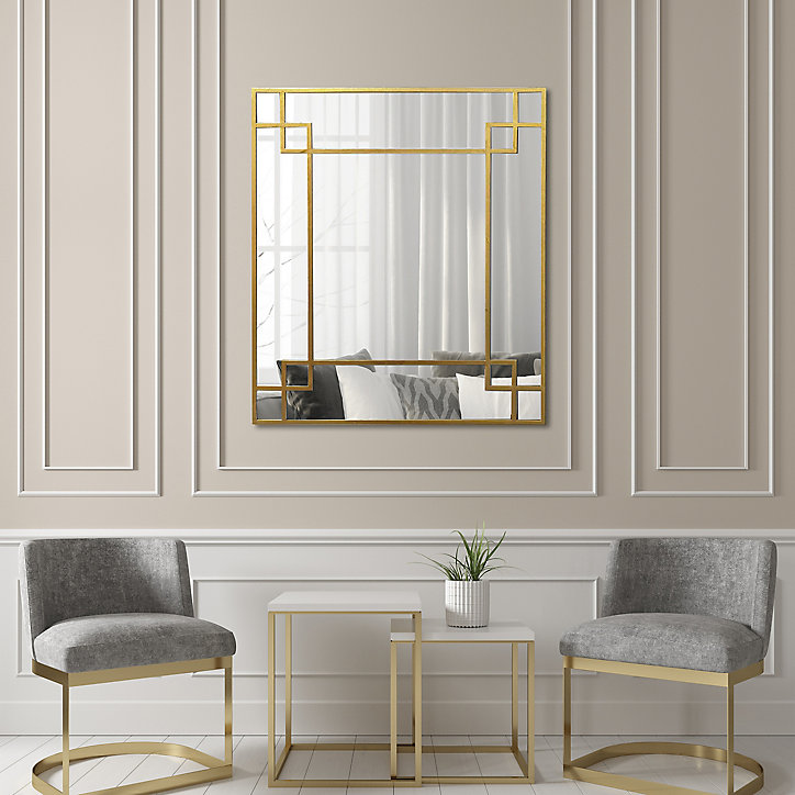 Miroir déco metal doré 95 x 80 cm Emde