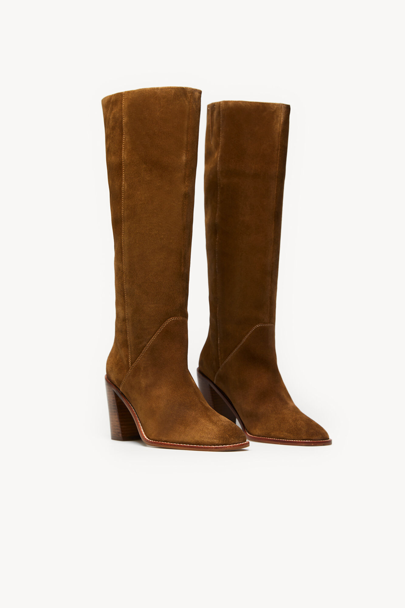 Botas de cano alto Matilda em camurça - Marrom