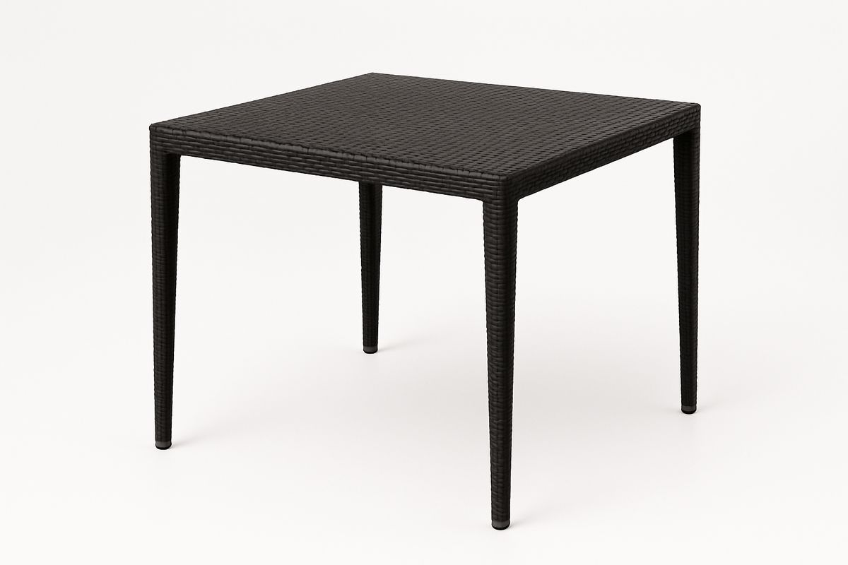Gartentisch Polyrattan Schwarz 90x90x75 cm