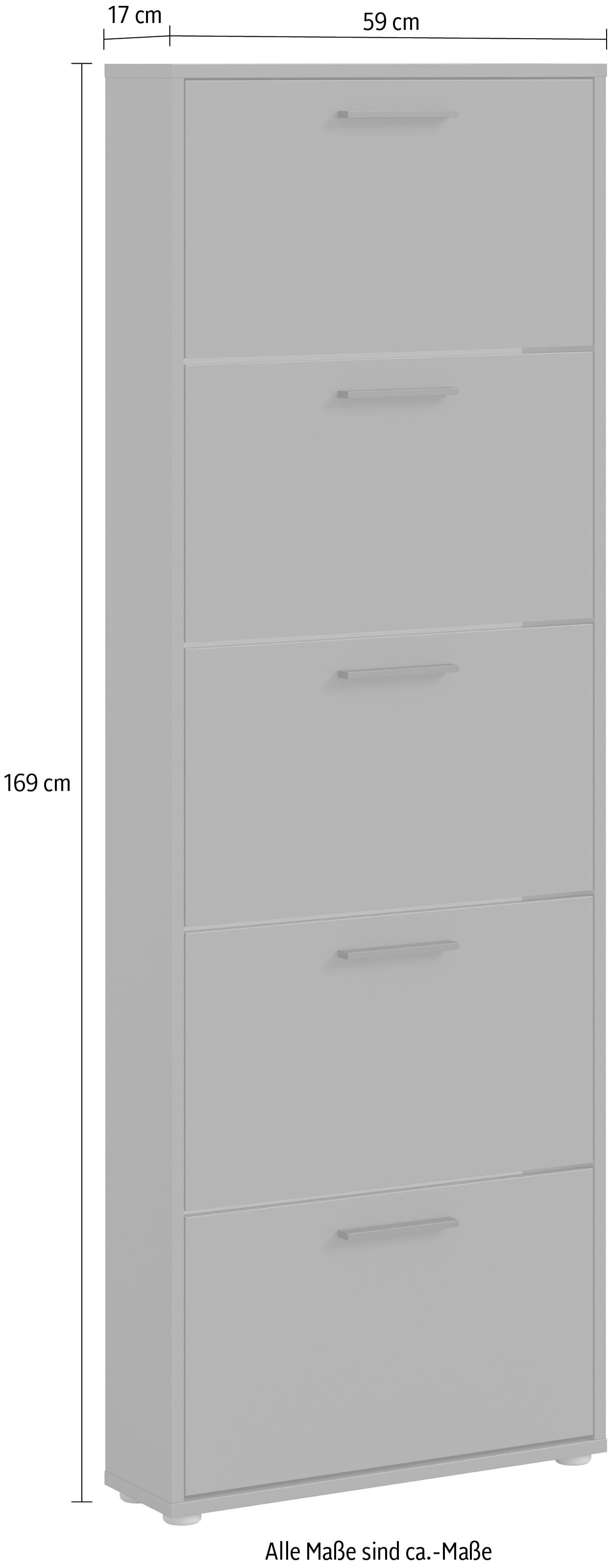 HBZ Schuhkommode »Sam Schuhkipper, Schuhschrank BxHxT 59x169x17 cm« 1 Stk. tlg. mit 5 Klappen