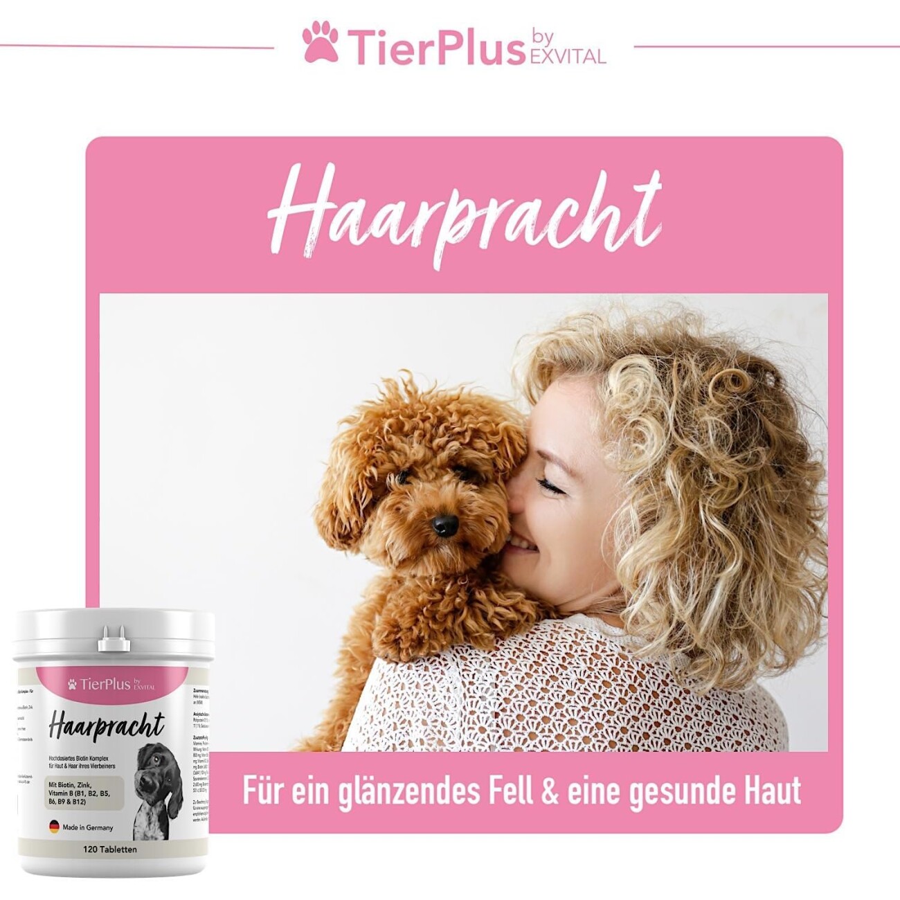 TierPlus ® Haarpracht Tabletten - hochdosiertes Biotin Komplex für Hunde