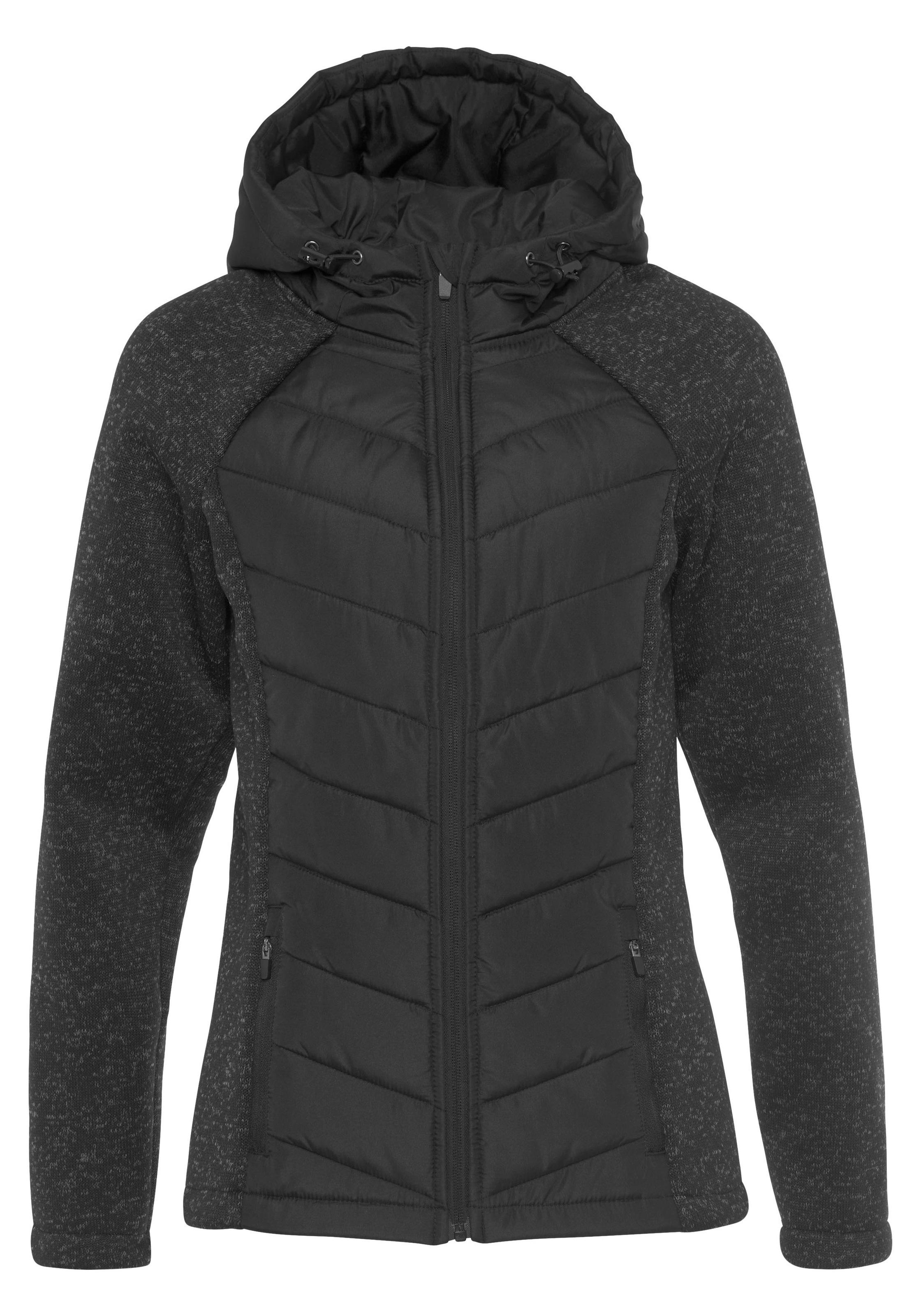 Vivance Steppjacke mit Kapuze mit Strickfleece-Ärmeln