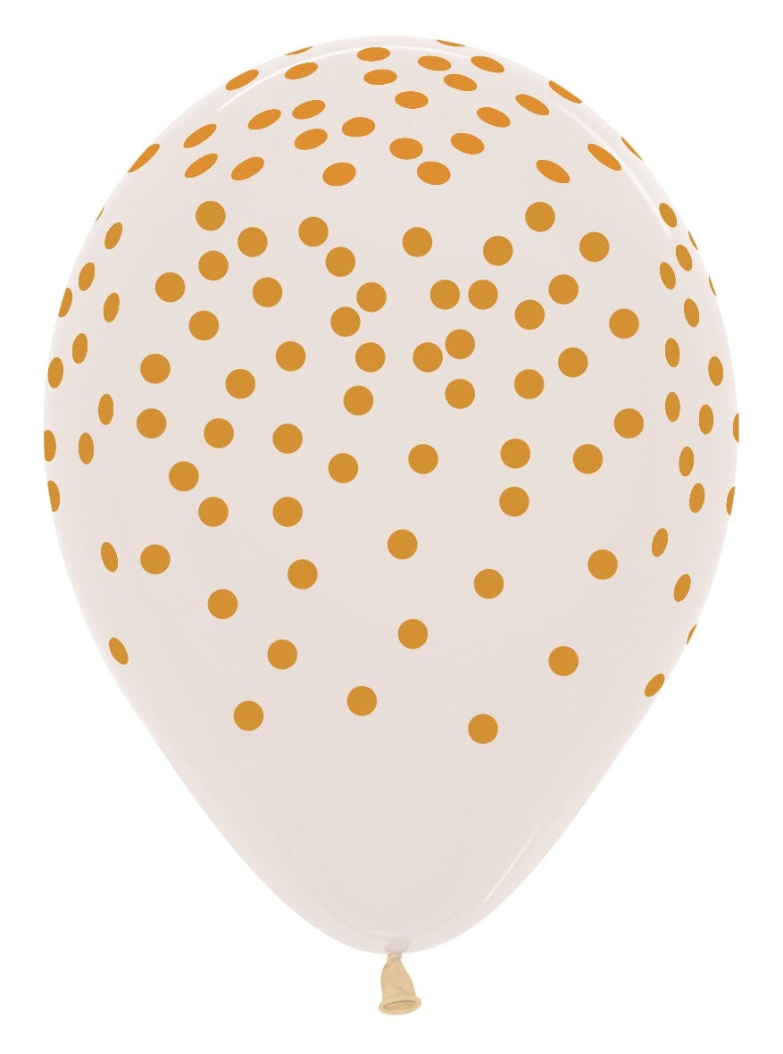 Ballonnen Confetti Gold Print Clear 30cm 25st