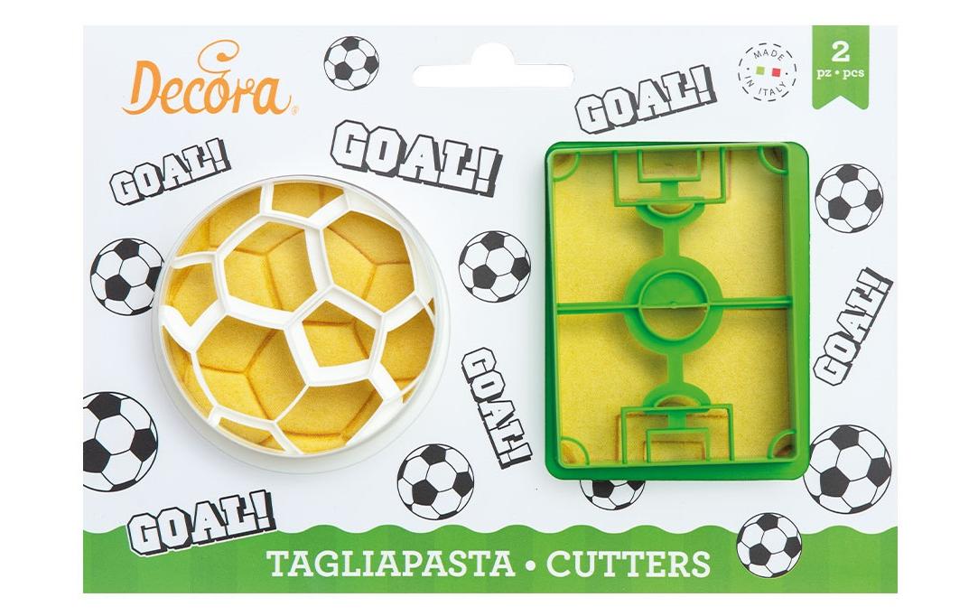 Guetzli-Ausstecher-Set 2 Stück, FussballAusstechformen-Set mit Fussballmotiv