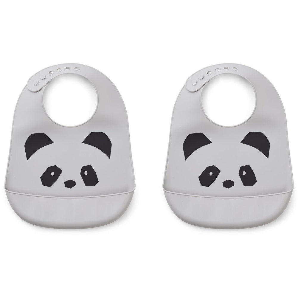 Køb LIEWOOD Panda Dumbo Grey Tilda Silicone Bib 2-Pack