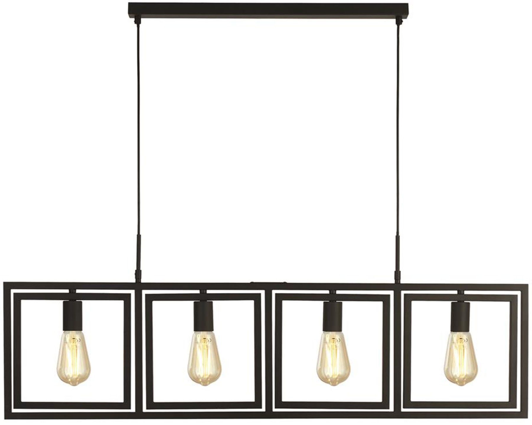 Hanglamp 23203-4BK Plaza B113.5 x D25 cm