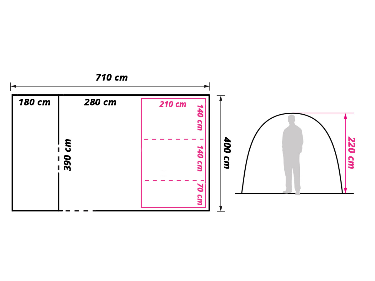 Obelink Miami 5 TC Easy Air opblaasbare tunneltent - 2025