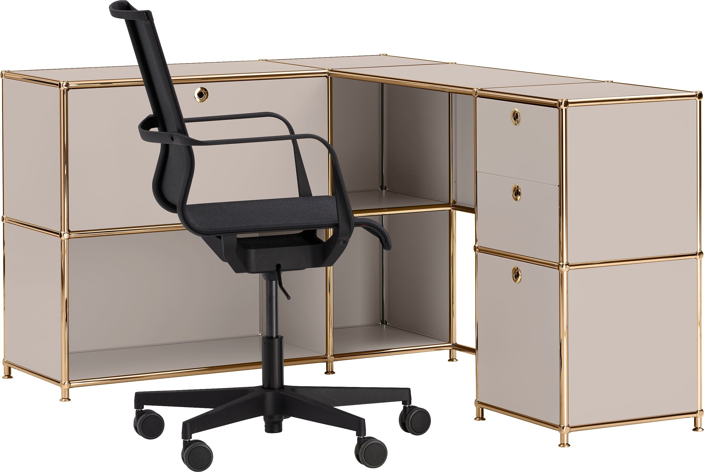 FLEXCUBE Eckschreibtisch - Taupe / B: 152.0 cm x T: 115.0 cm x H: 80.0 cm