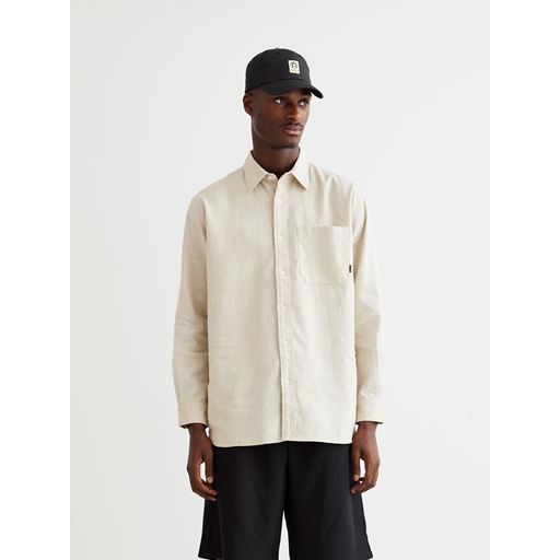 Woodbird Yuzo Linen Skjorte, Sand, S