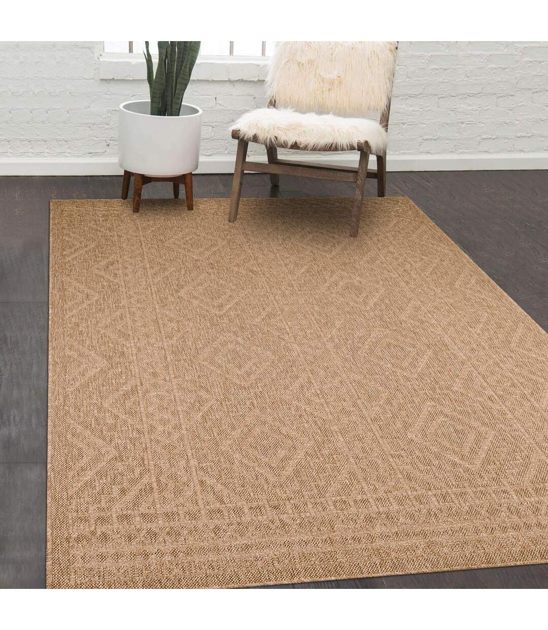 Tapis salon JUTE ART 3 en polypropylène doux et soyeux OEKO TEX