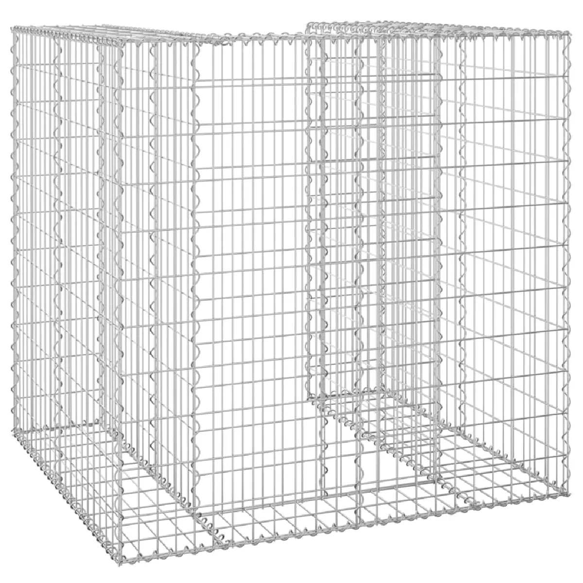 vidaXL Mur en gabion pour poubelle 110x100x110 cm - Acier galvanisé
