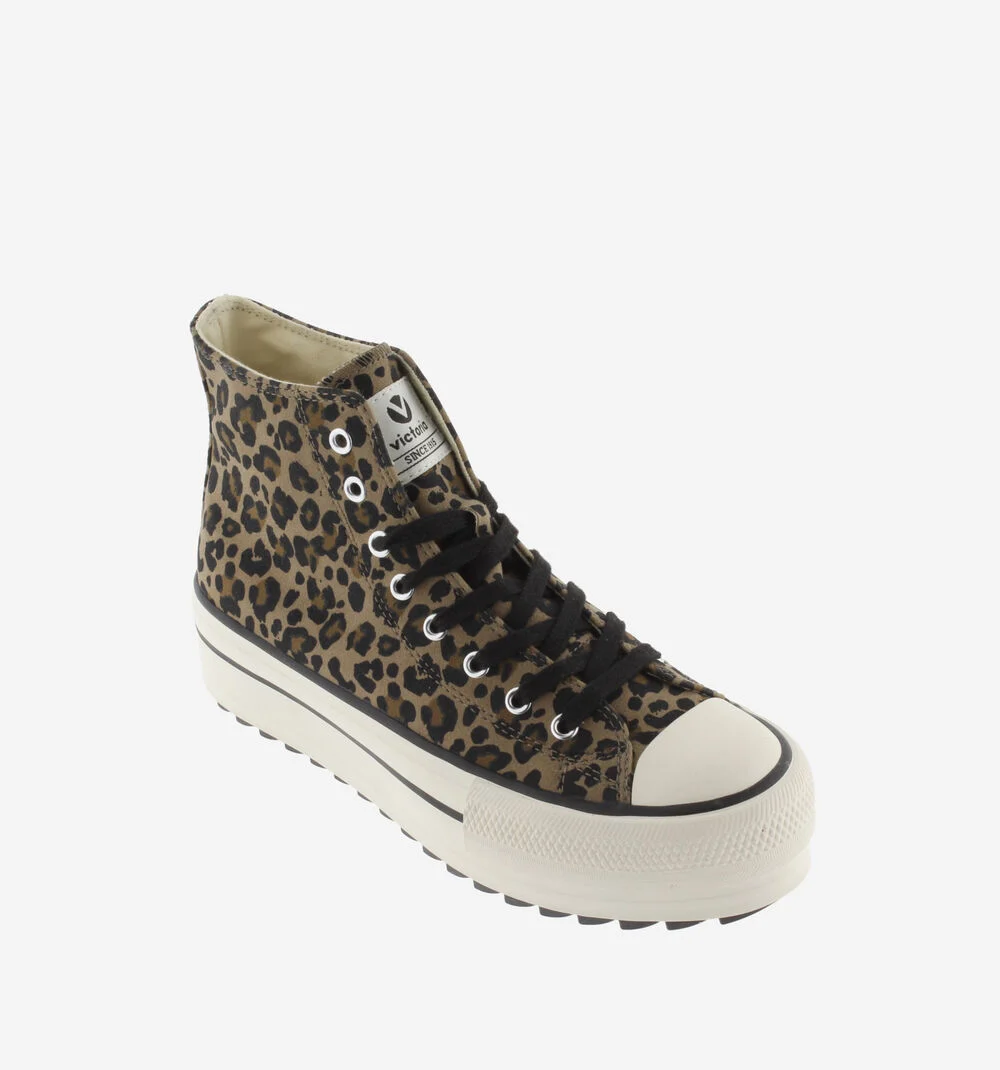 TRIBU DOUBLE ANIMAL PRINT Baskets montantes léopard pour femmes CUERO