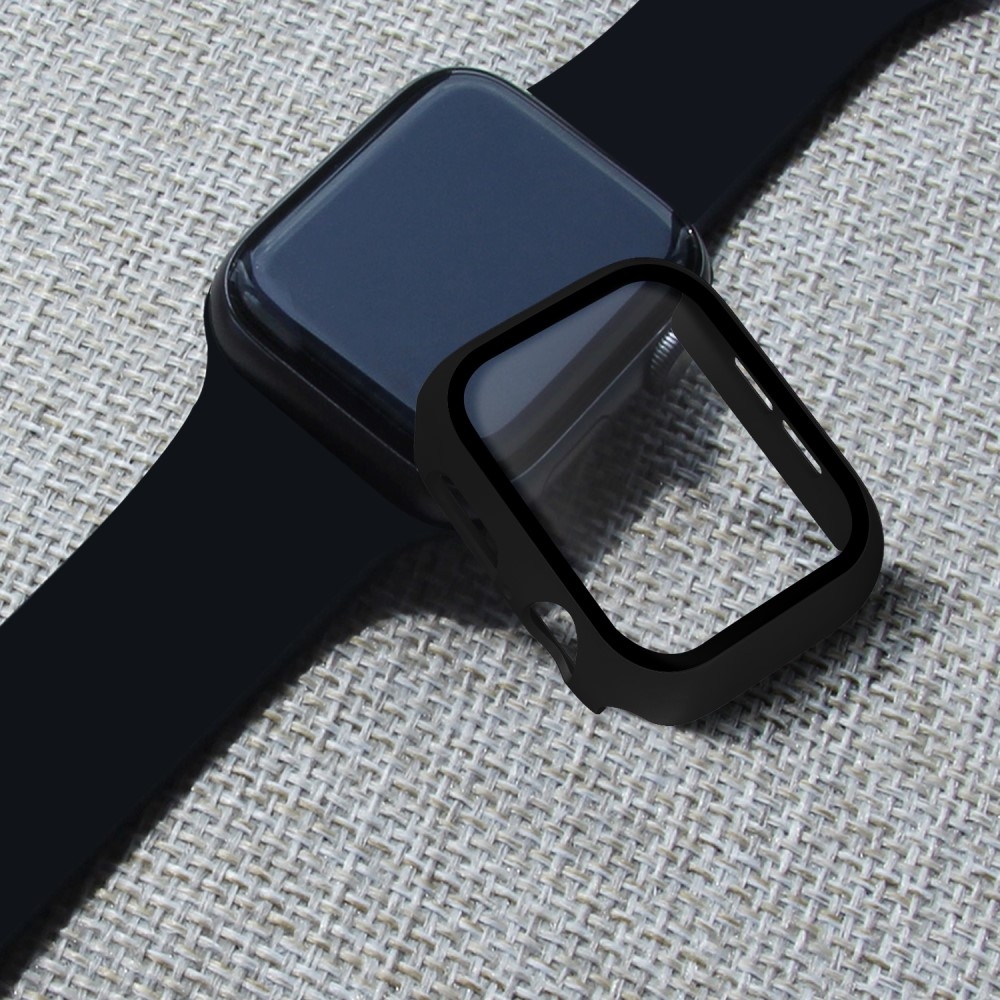 Apple Watch (44mm) Hardcase Bumper   Display Schutzfolie - Schwarz