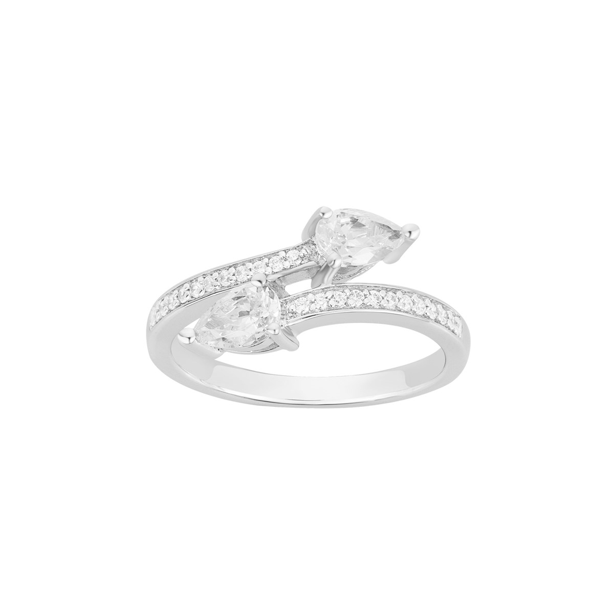 Bague en Argent avec oxyde de zirconium blanc