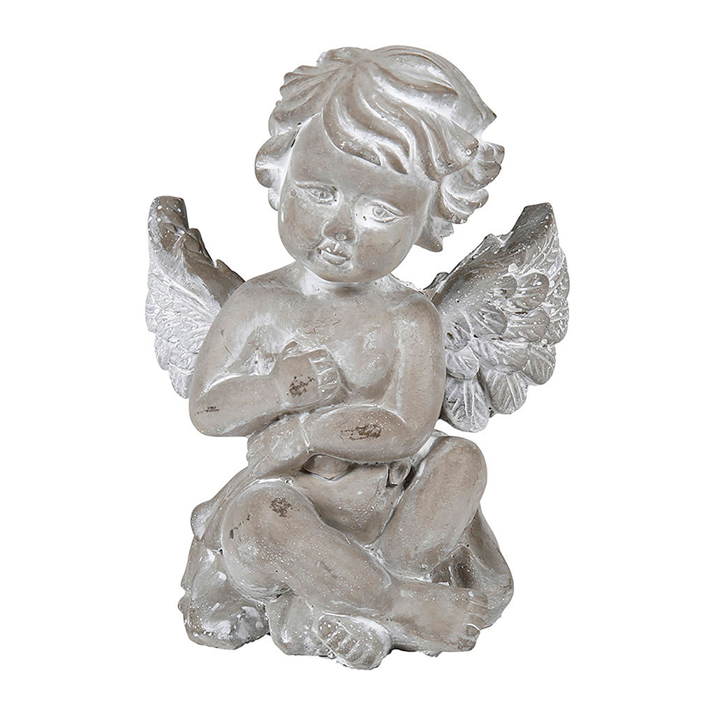 Statuette ciment ange cherubin 12x16cm