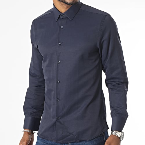 Chemise Manches Longues Bleu Marine