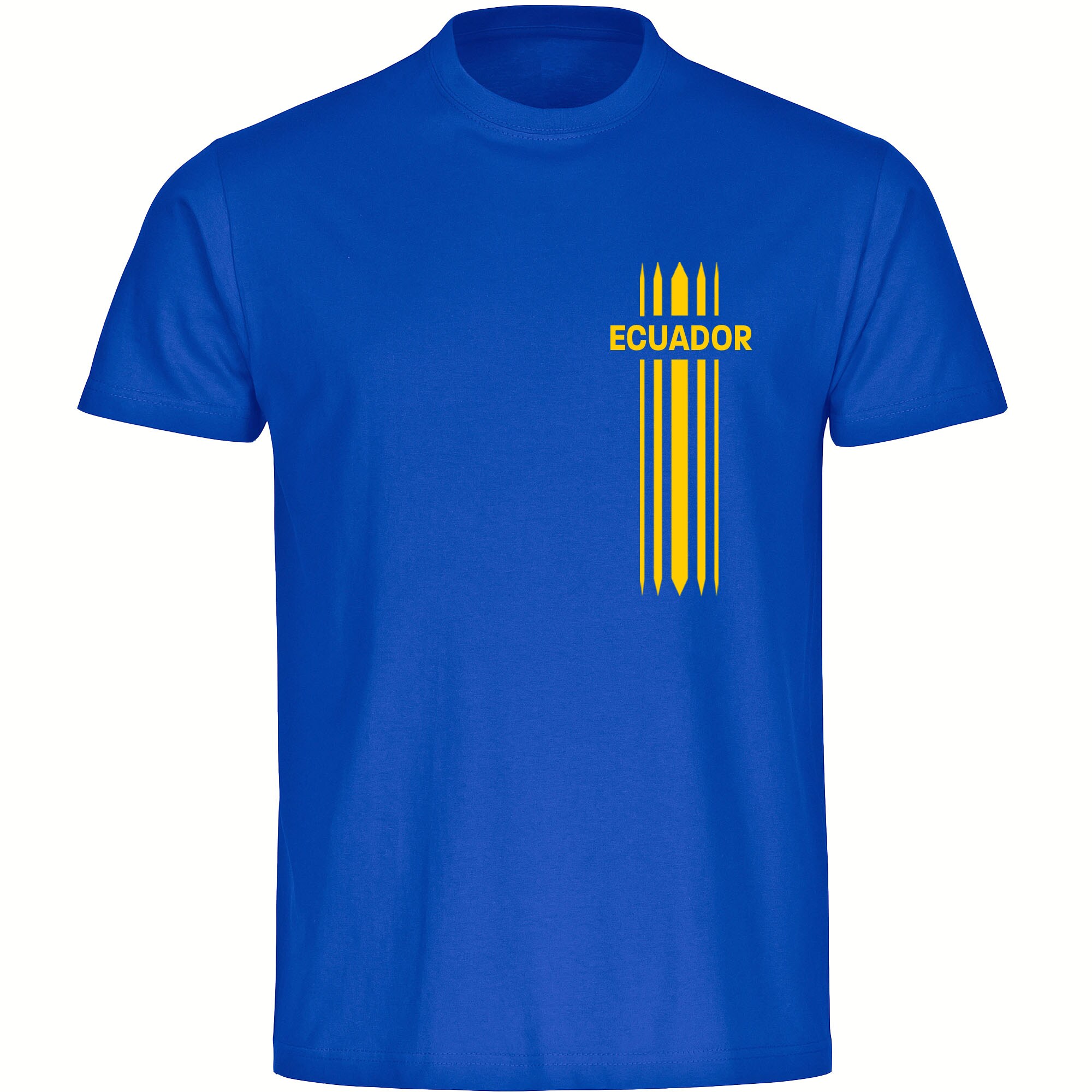 multifanshop® Kinder T-Shirt - Ecuador - Streifen - Druck gelb