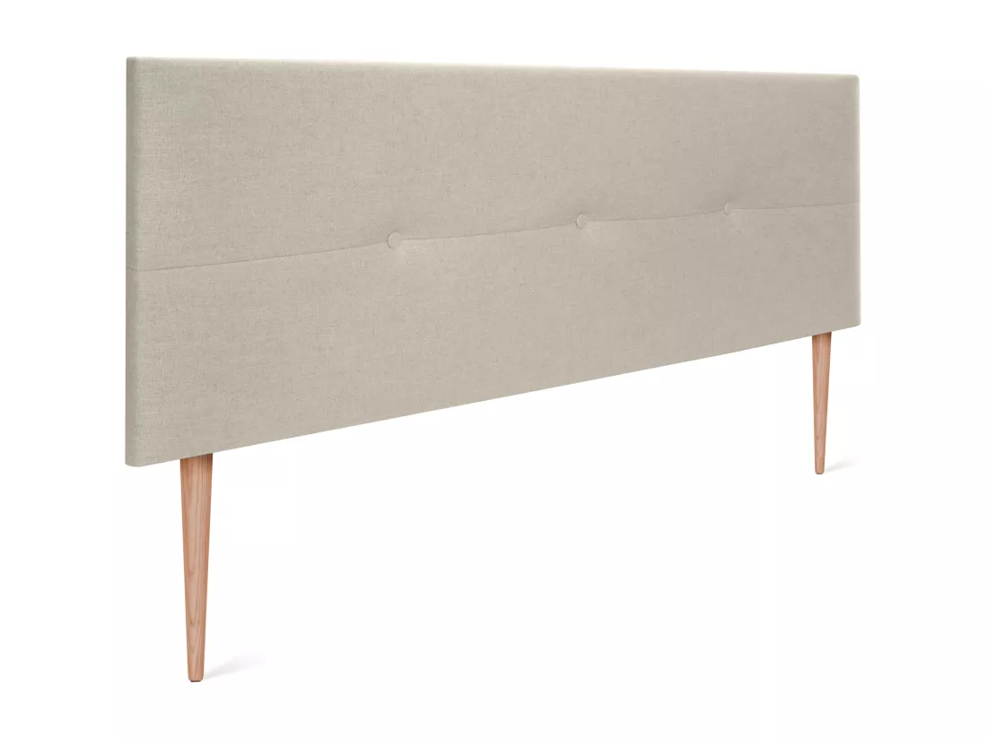 DHOME Tête de lit en lin naturel avec Boutons 160x105cm avec pieds Lits 150/160 - Beig