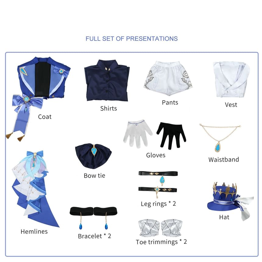 Bloomsoon - Genshin Impact Focalors Cosplay Kostuumset