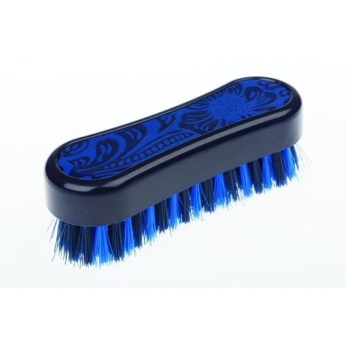 Escova de couro macio Roma para cavalos, azul