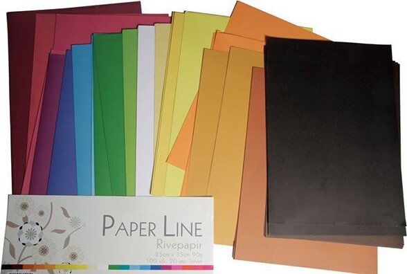 Rivepapir - 25 X 35 CM - 20 Farver - 100 Stk - Paper Line