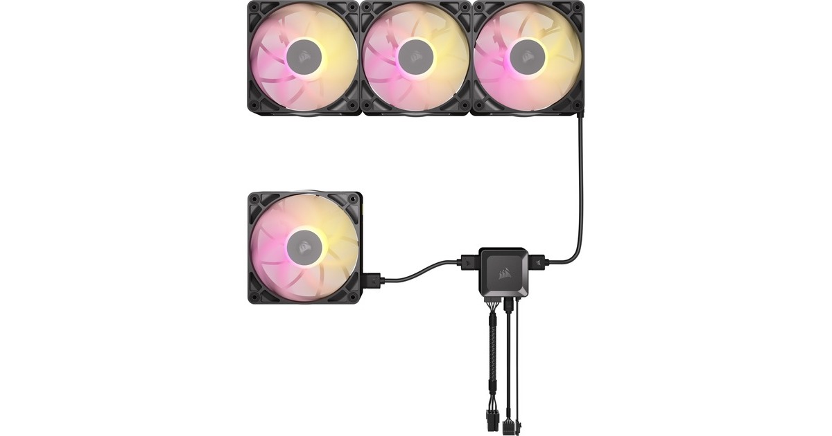 CorsairRX120 MAX RGB case fans  (Zwart, 3 stuks, 120 x 120 x 30 mm, PWM)