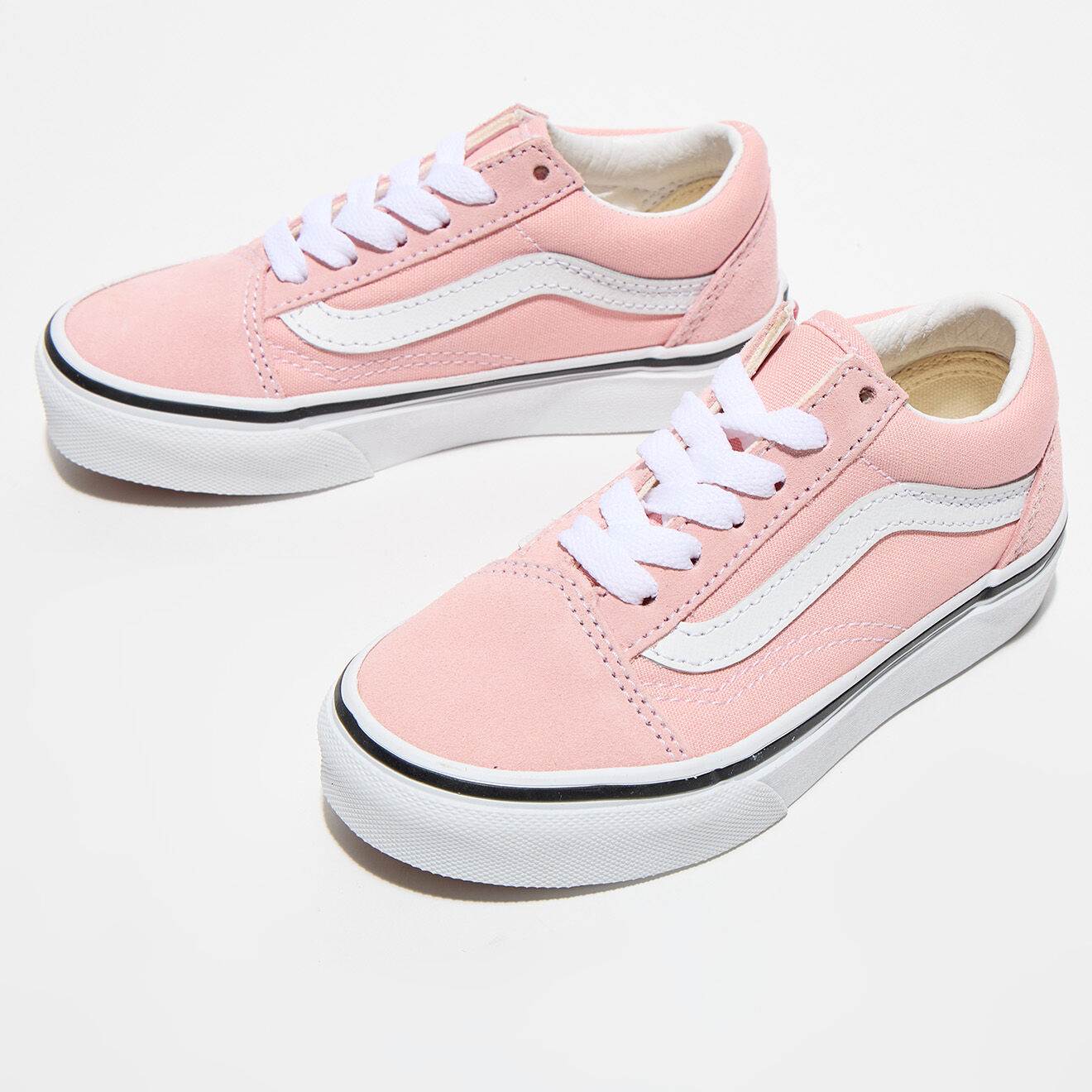 Vans Sneakers en Velours de Cuir & Toile Old Skool V roses