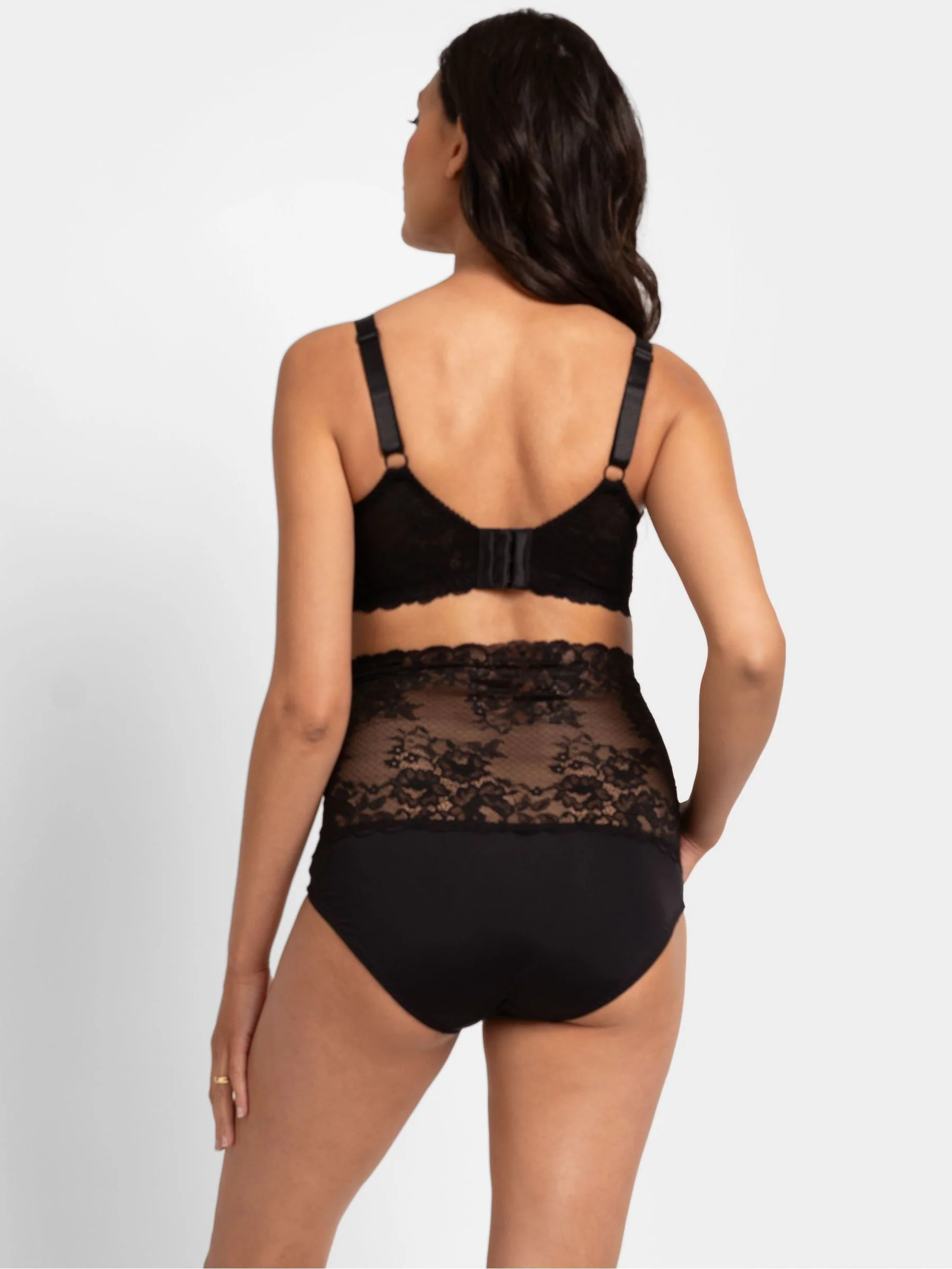 Zwart - Seraphine Maternity Lace Overbump Briefs