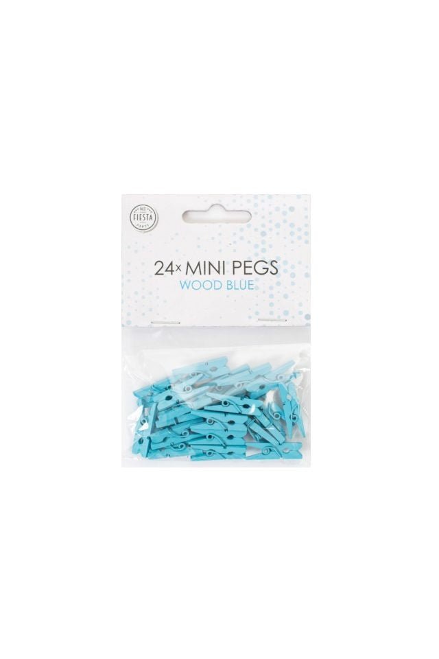 Mini Knijpers Hout Blauw 24st