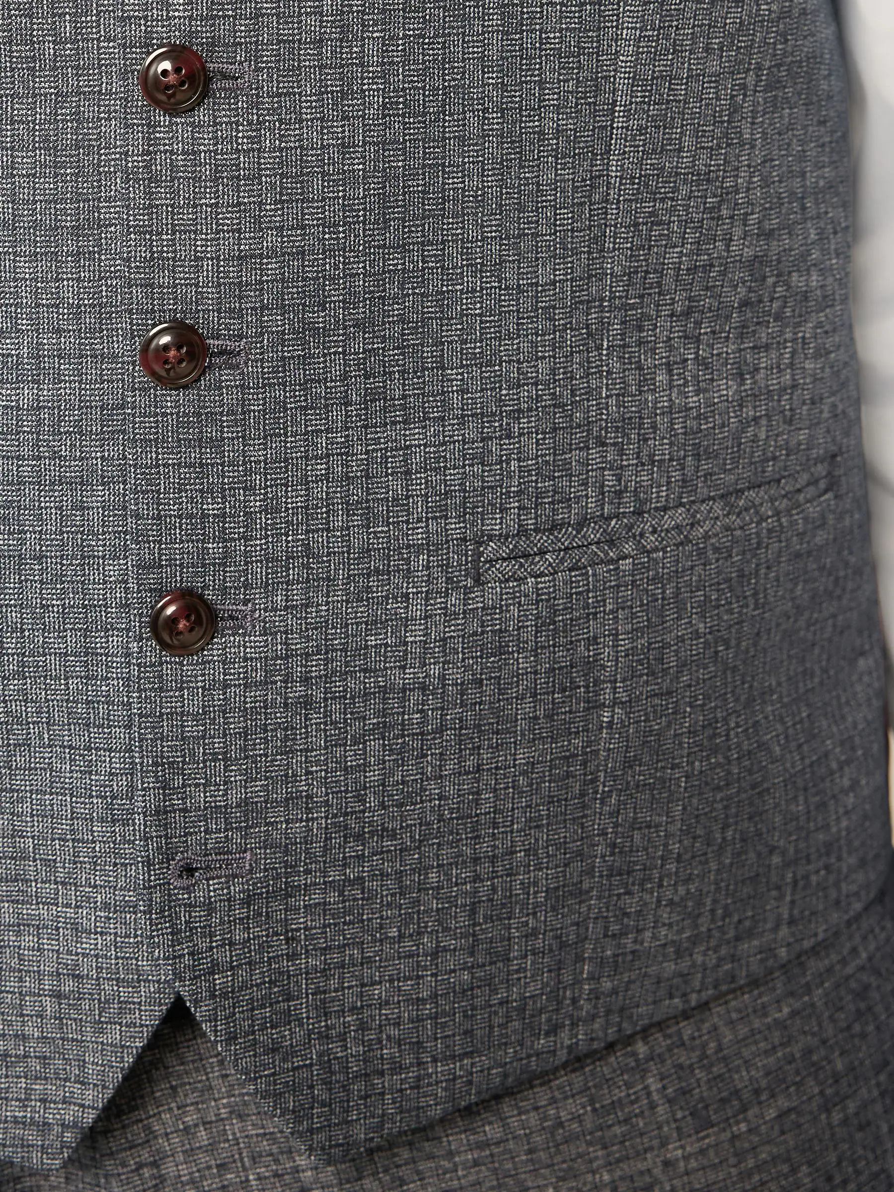 Blauw - Regular Fit getrimd gestructureerd colbert