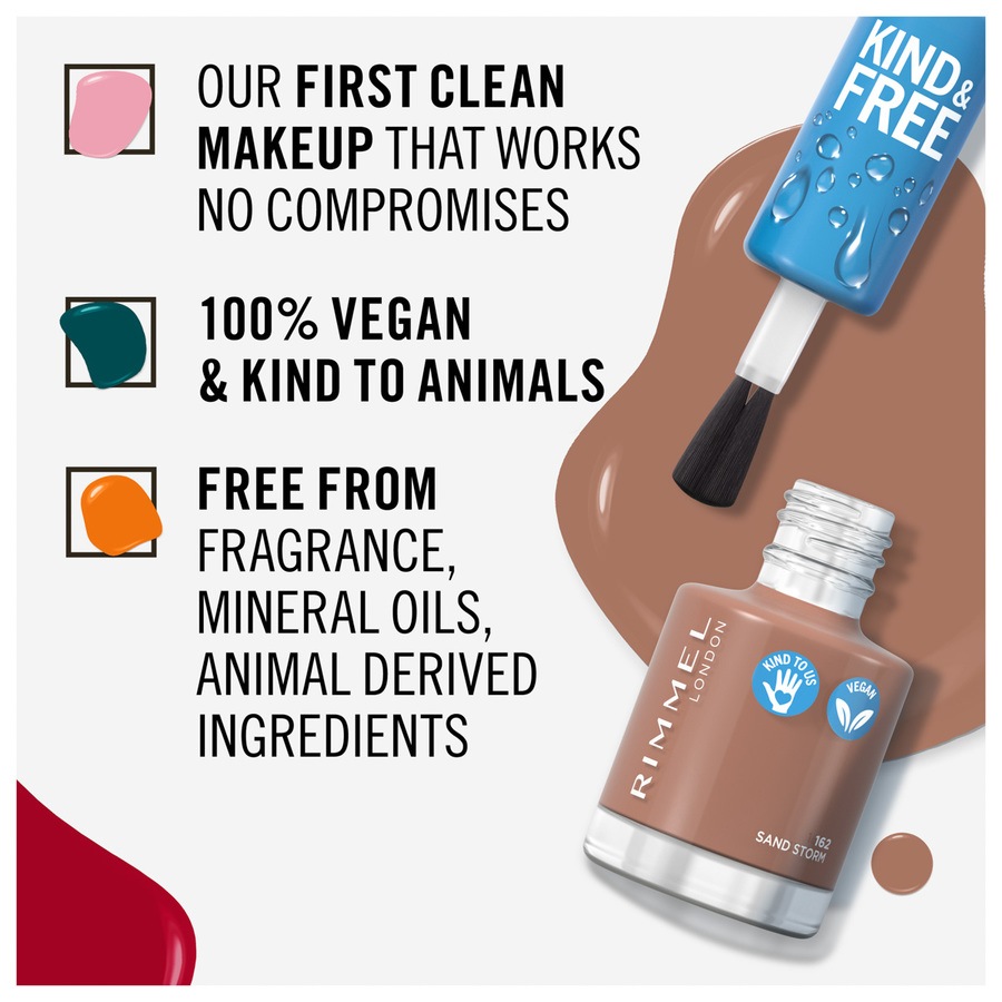 Rimmel London Kind & Free Clean Cosmetics Nail Polish 162 Sand Storm 8ml
