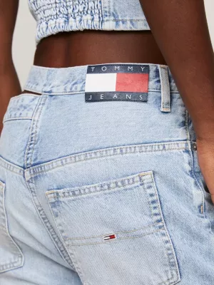 Calça jeans Julie de cintura ultra alta, reta e com recortes.