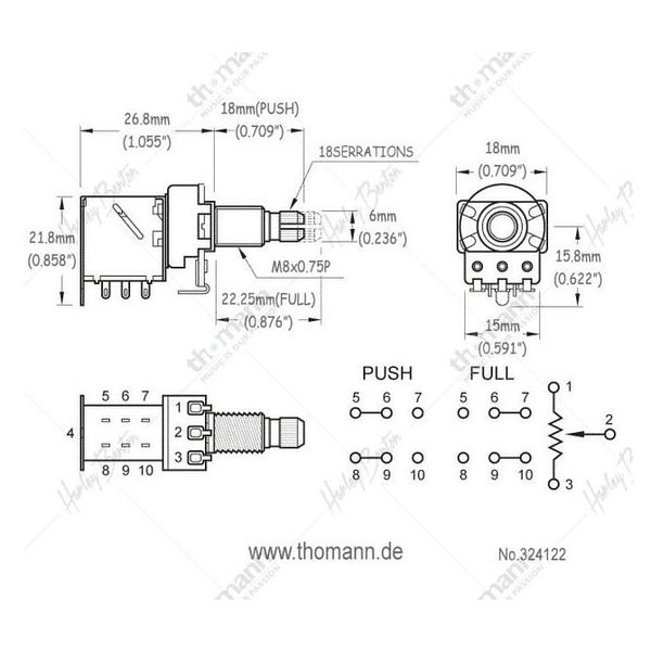 Harley Benton Parts Push-Pull A250