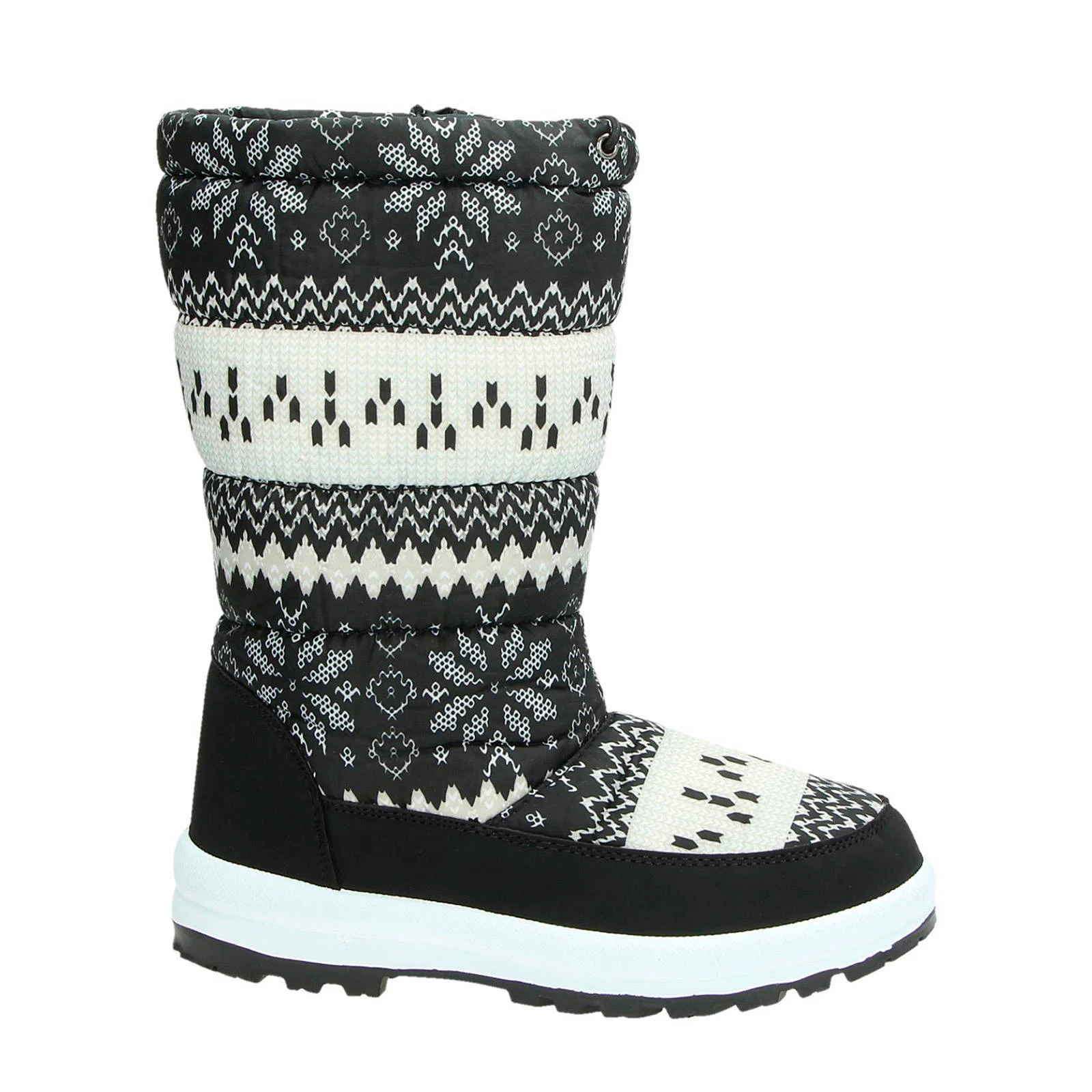 Snow Fun snowboots me tprint zwart/wit