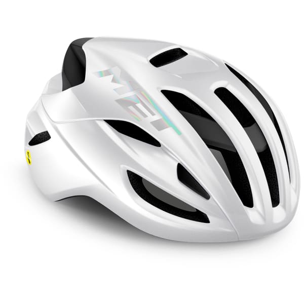 Casque vélo MET RIVALE MIPS CE BLANC HOLOGRAPHIQUE BRILLANT