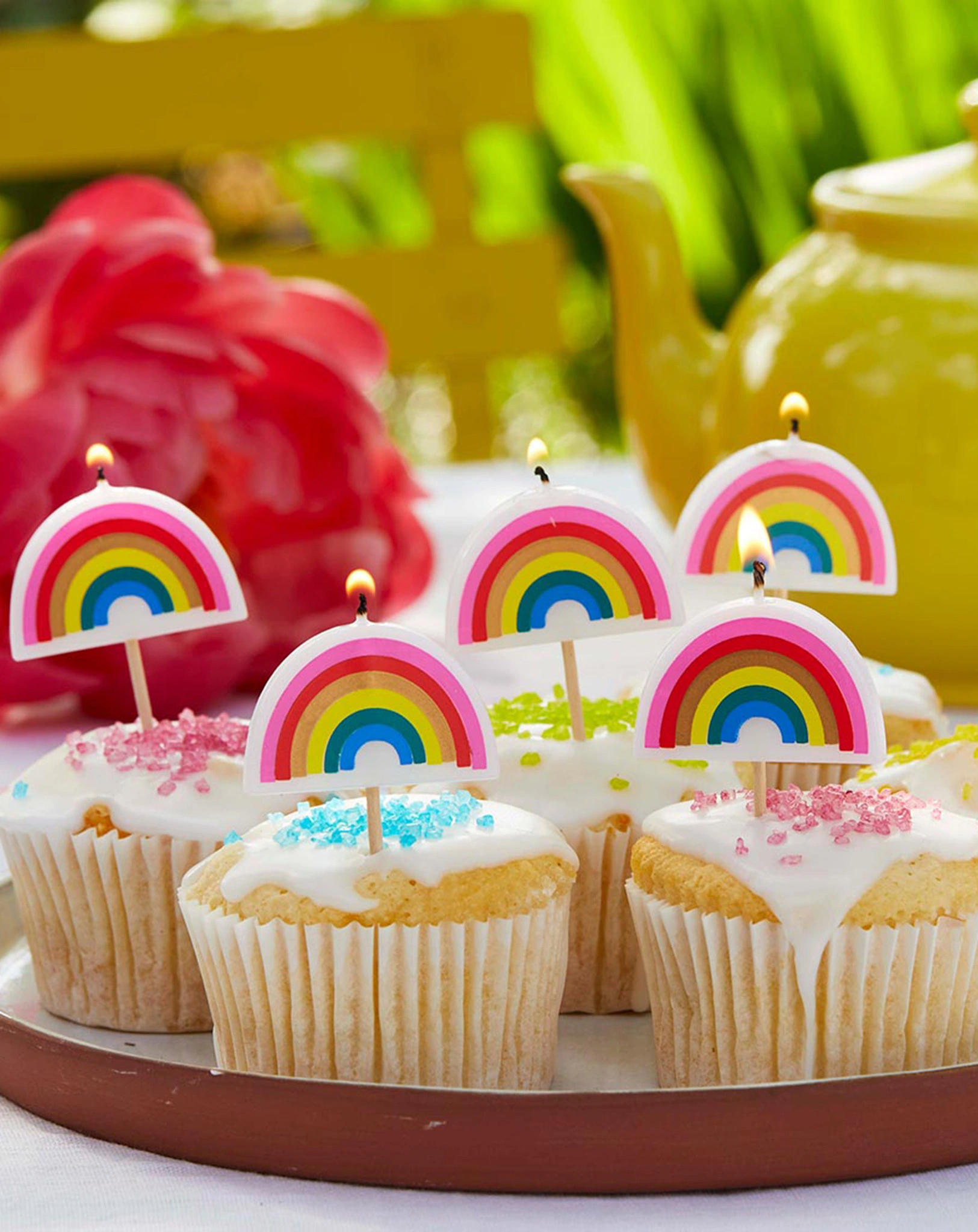 Kuchenkerzen RAINBOW SHAPES 5er Pack